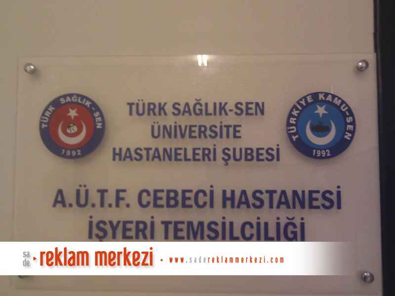 Türk Sağlık-Sen Pleksi Kapı Tabelası Görünüm