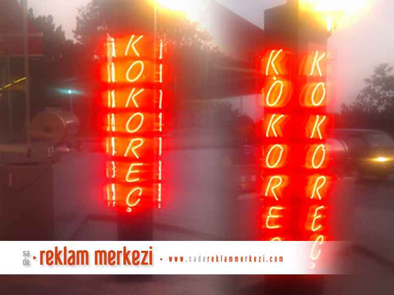 Etlik Anteras Karşısı Kumcucum Cafe 4 taraflı Kokoreç Neon Tabelası.