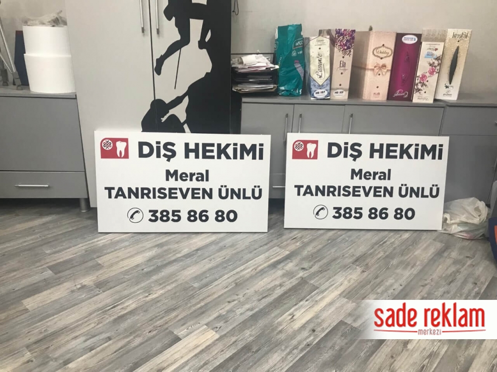 dişçi tabelası fiyatları-ışıksız dişçi tabelası örnekleri-diş klinik tabela imalatı ankara-sade rekam