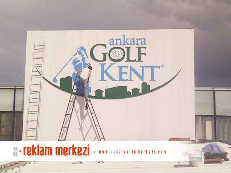 Golf Kent duvar üzeri kabatma dekota  harf tabela  montaj görüntü