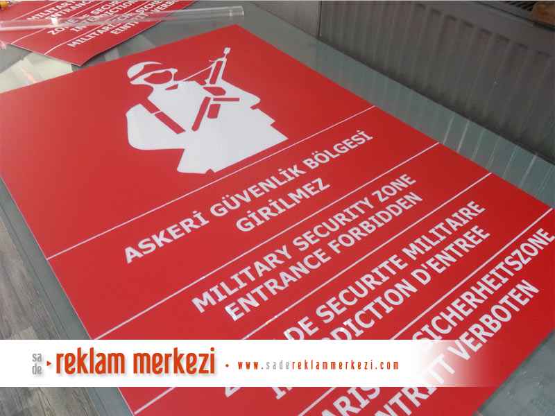 Askeri Güvenlik Bölgesi  Işıklı Tabela İmalat Görünümü