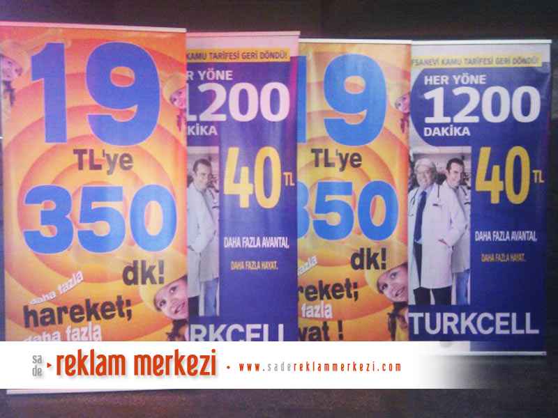 Roll banner Turkcell Ayaklı Branda Afiş 