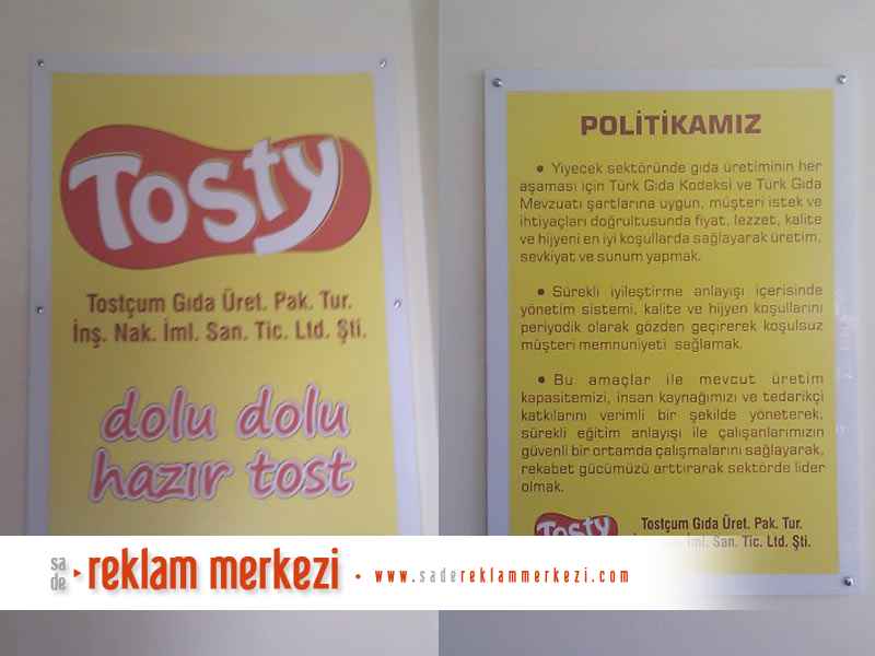 Tosty  Girişi Logo  Pleksi Levha Görünümü