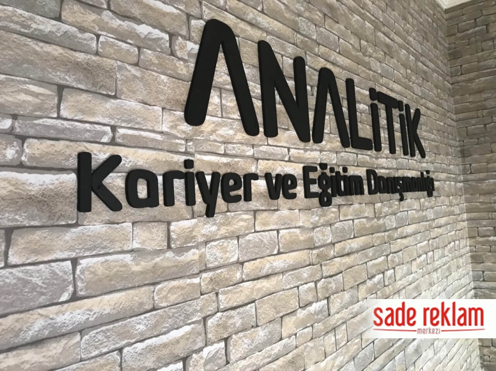 Kabartma duvar yazısı-ofis duvar logosu-ofis duvar üzeri logo uygulama-sade reklam