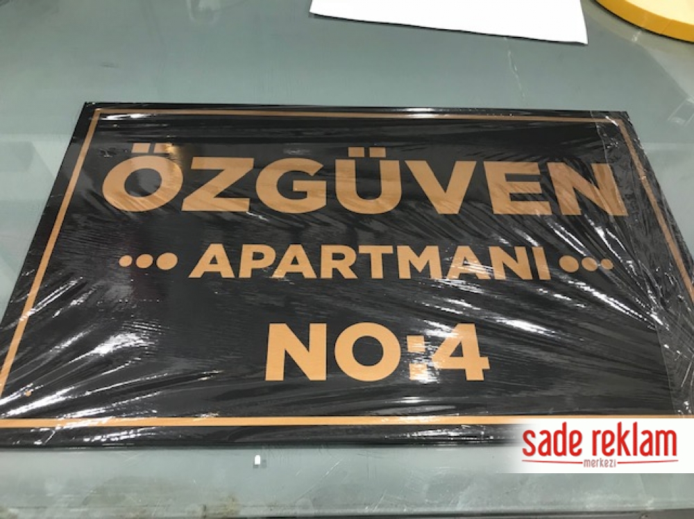 apartman tabelası-apartman levhası-bina isimlik tabelası-apartman kapı tabelası-sade reklam