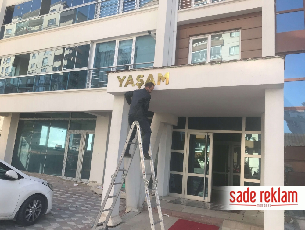 bina isim yazımı-apartman tabelası-kabartmalı bina isimlikleri-apartman isimlik fiyatları-sade reklam