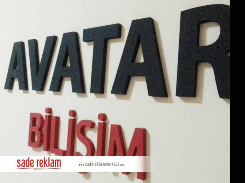 kabartma logo duvar üzeri gönünüm