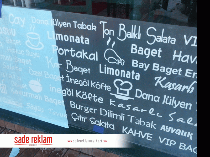 cafe cam dekor  folyo uygulaması