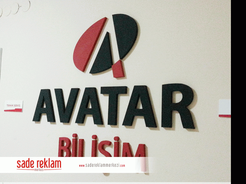 kabartma logo duvar üzeri gönünüm