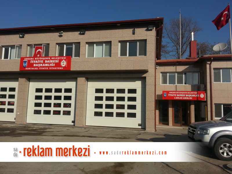 Ankara itfaiyesi tabelaları karşıdan görünüm.