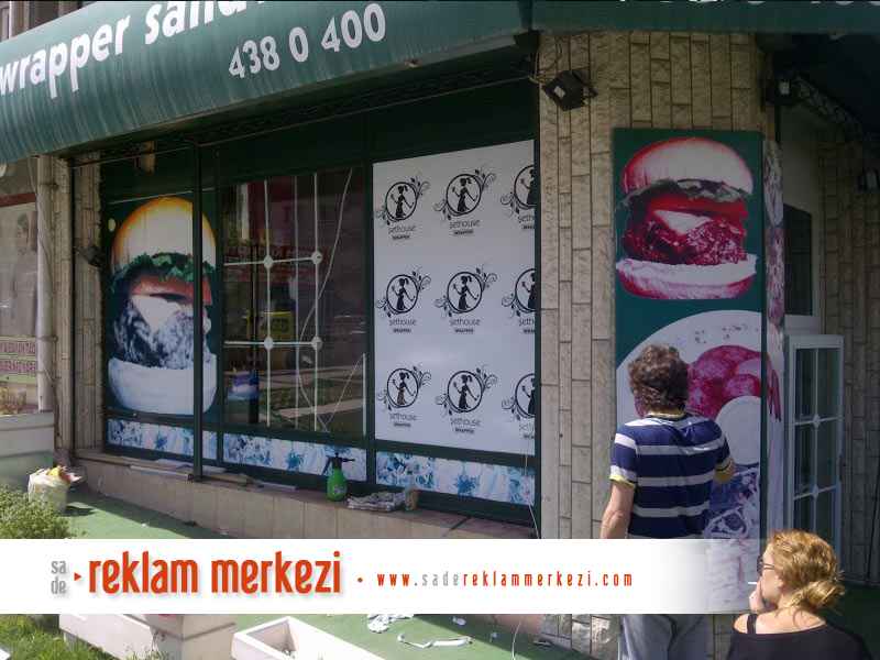 Cafe Cam Üzeri Folyo Uygulaması 