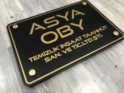 Asya OBY pleksi kapı tabelası