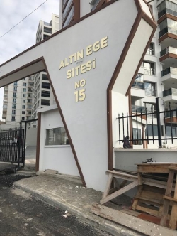 Mamak Altın Ege sitesi altın aynalı kabartma duvar üzeri kabartma yazı uygulaması