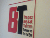 BT duvar üzeri kabartma logo uygulaması